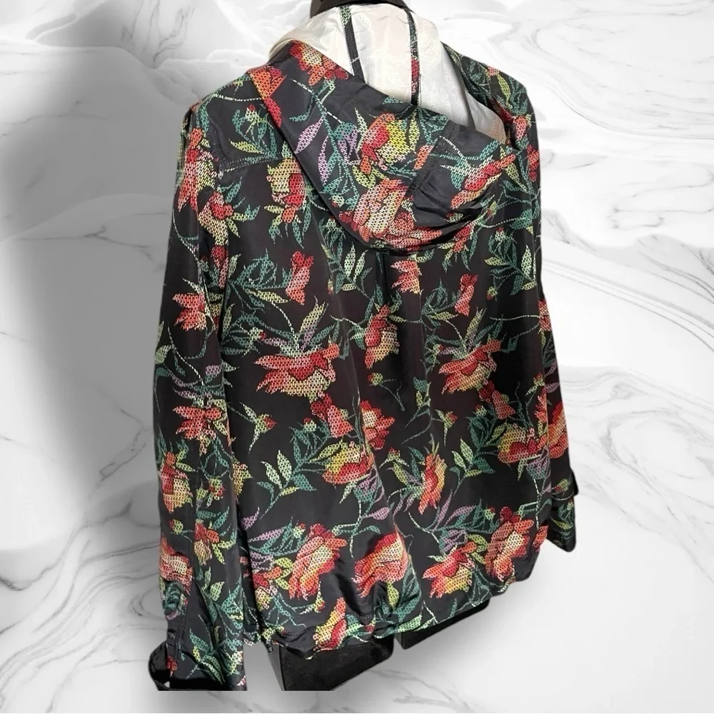 Lularoe Floral Windbreaker Jacket Create Serve Strengthen Bless Dream Size Small